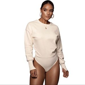 JLUXLABEL BUTTERCREAM AMBREAL CREW NECK BODYSUIT
